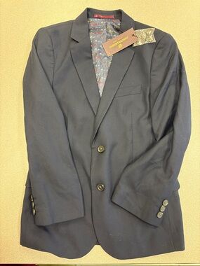 Johnston & Murphy Boys Navy Sport Coat Blazer